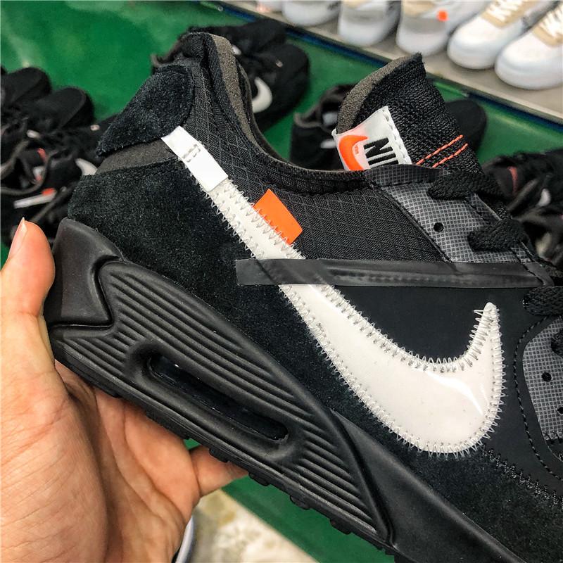 Pk God off white X air max 90 black aa7293-001 retail materials ready to ship